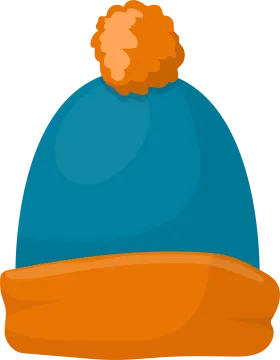 a blue beanie hat on a white background