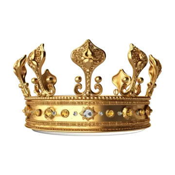 a gold crown on a white background