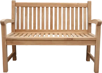 a wooden bench on a white background
