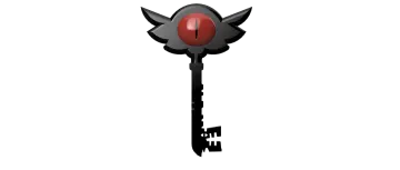 an image of a key with a red rose on it