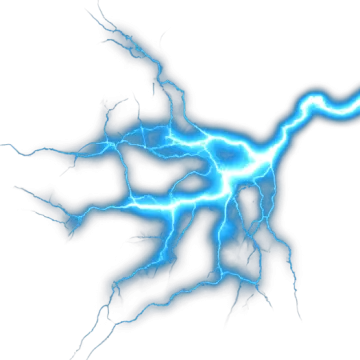 a blue lightning bolt on a white background