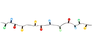 a string of christmas lights on a white background