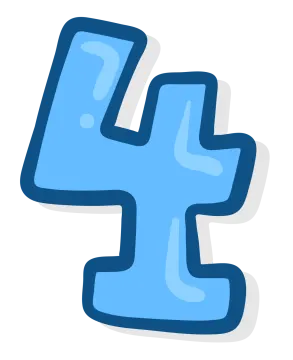 a blue number 4