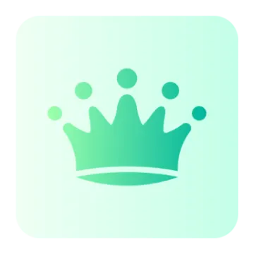 a green crown on a white background