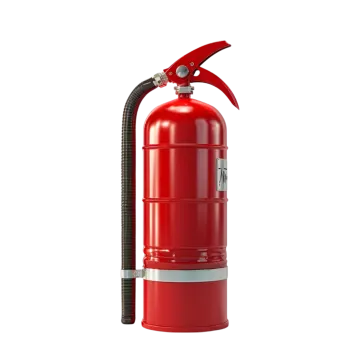 a red fire exor on a white background