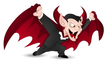 a cartoon character dressed as dracula