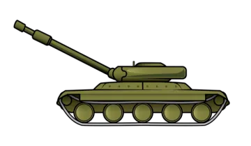 a cartoon tank on a white background