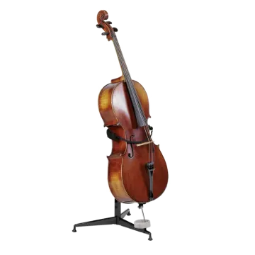 a cello sitting on top of a stand