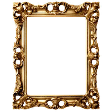 a gold ornate frame on a white background