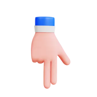 a pink hand with a blue cap on it