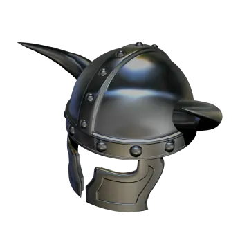 a helmet with horns on it