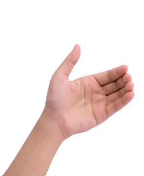 a person holding their hand up in the air