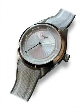 a watch with a white dial on the face