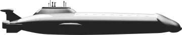 a black and white image of a submarine