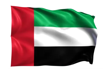 the uae flag is waving in the wind