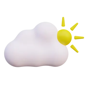 a white cloud with a yellow sun on it