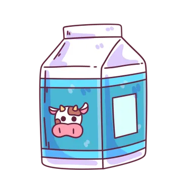 a bottle of milk with a cow face on it