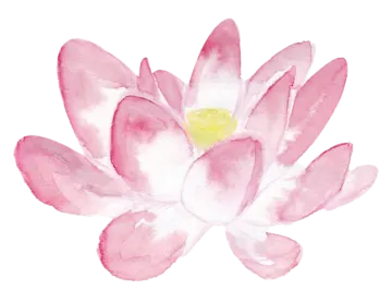 a watercolor painting of a pink lotus flower