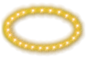 a circle of glowing lights on a white background