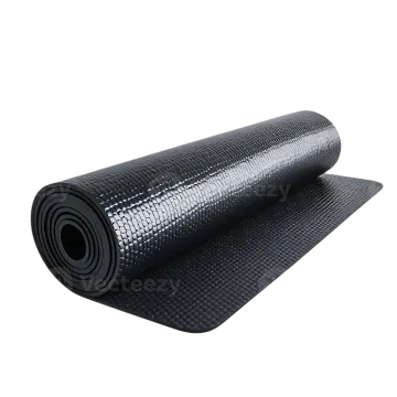 a black yoga mat on a white background