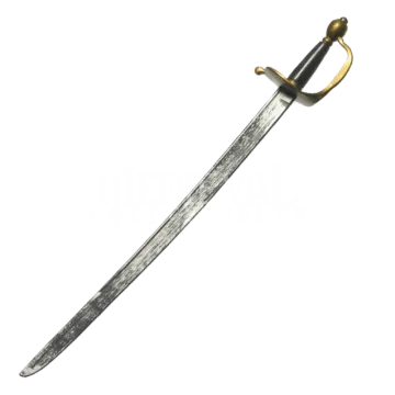 a dagger with a gold handle