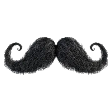 a black mustache on a white background