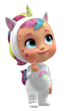 a little girl in a unicorn costume