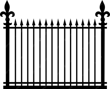 a black and white silhouette of a fence