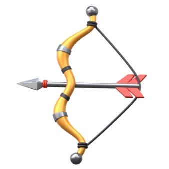 a bow and arrow on a white background