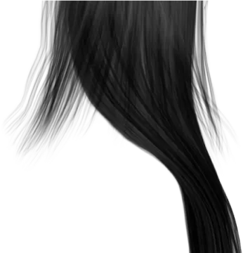 a drawing of a woman with long black hair