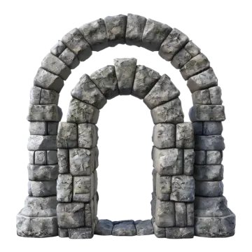 a stone arch on a white background