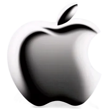 an apple logo on a white background