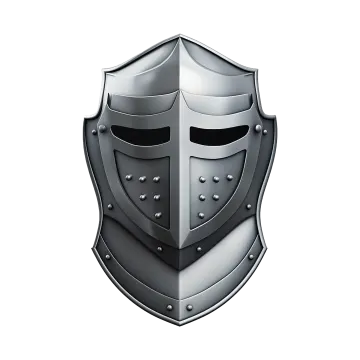 a black and silver shield on a white background