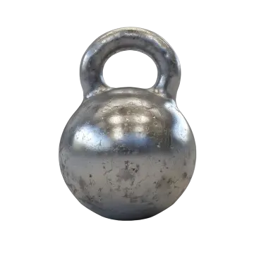 an old kettle on a white background