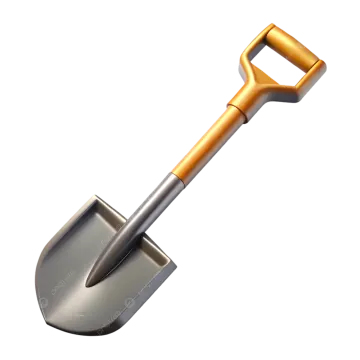 a shovel on a white background