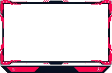 a red and black frame on a white background