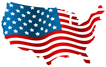 an american flag in the shape of a map