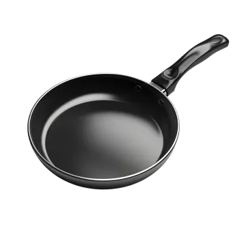 a black frying pan on a white background