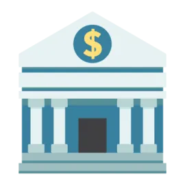 a building with a dollar sign on top of it