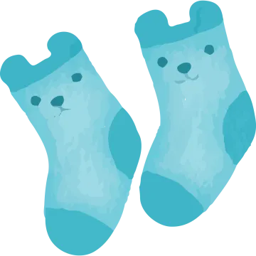 a pair of blue socks on a white background