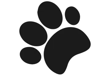 a black and white silhouette of a paw
