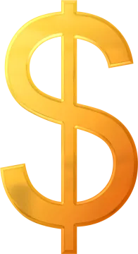 a golden dollar sign