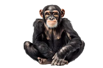 a chiy monkey sitting in front of white background