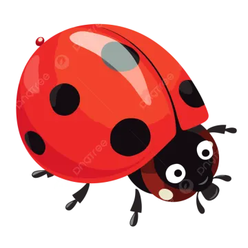 a ladybug with black spots on its back