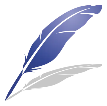a blue ink pen with a white background