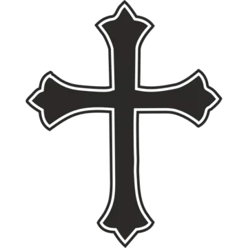 a black and white cross