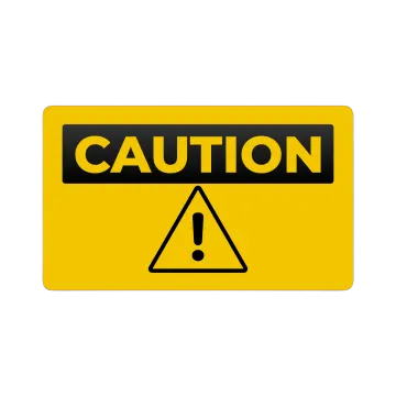 a caution sign on a white background