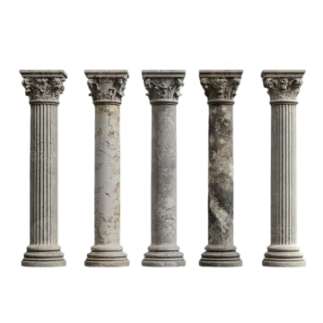 a row of antique stone columns