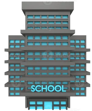 a building with the word school on it