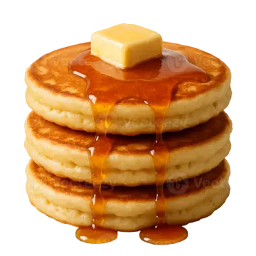 a stack of pancakes with butter and syrup